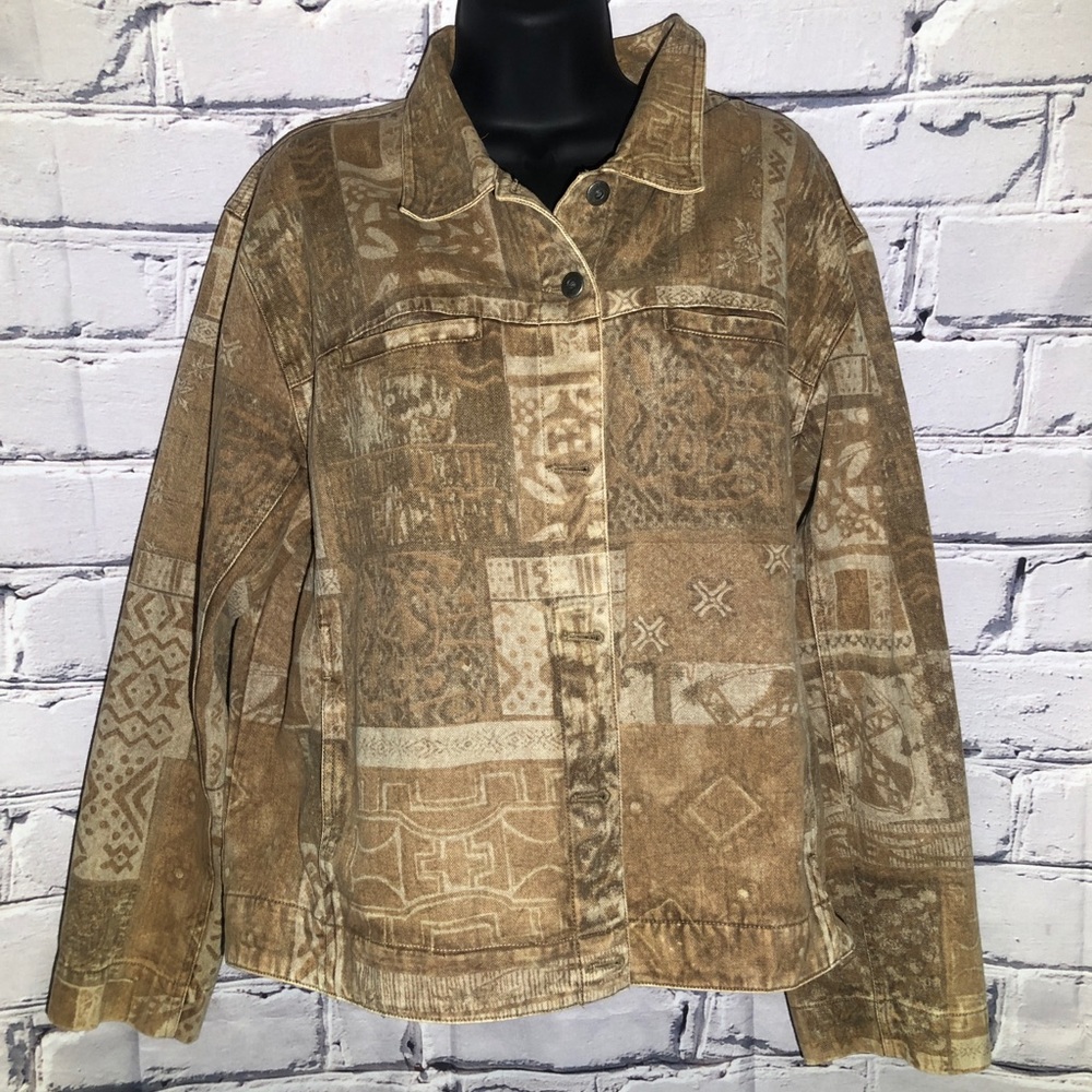 Chico’s size 3 pattern Jean  jacket